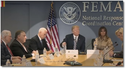 Vice pres Mike Pence copies Donald Trump at FEMA mtg (6 June 2018)