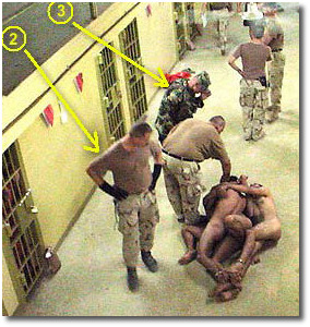 Prisoner Abuse Scandal of April, 2004 under the leadership of George W Bush made possible by papers signed by John Yoo